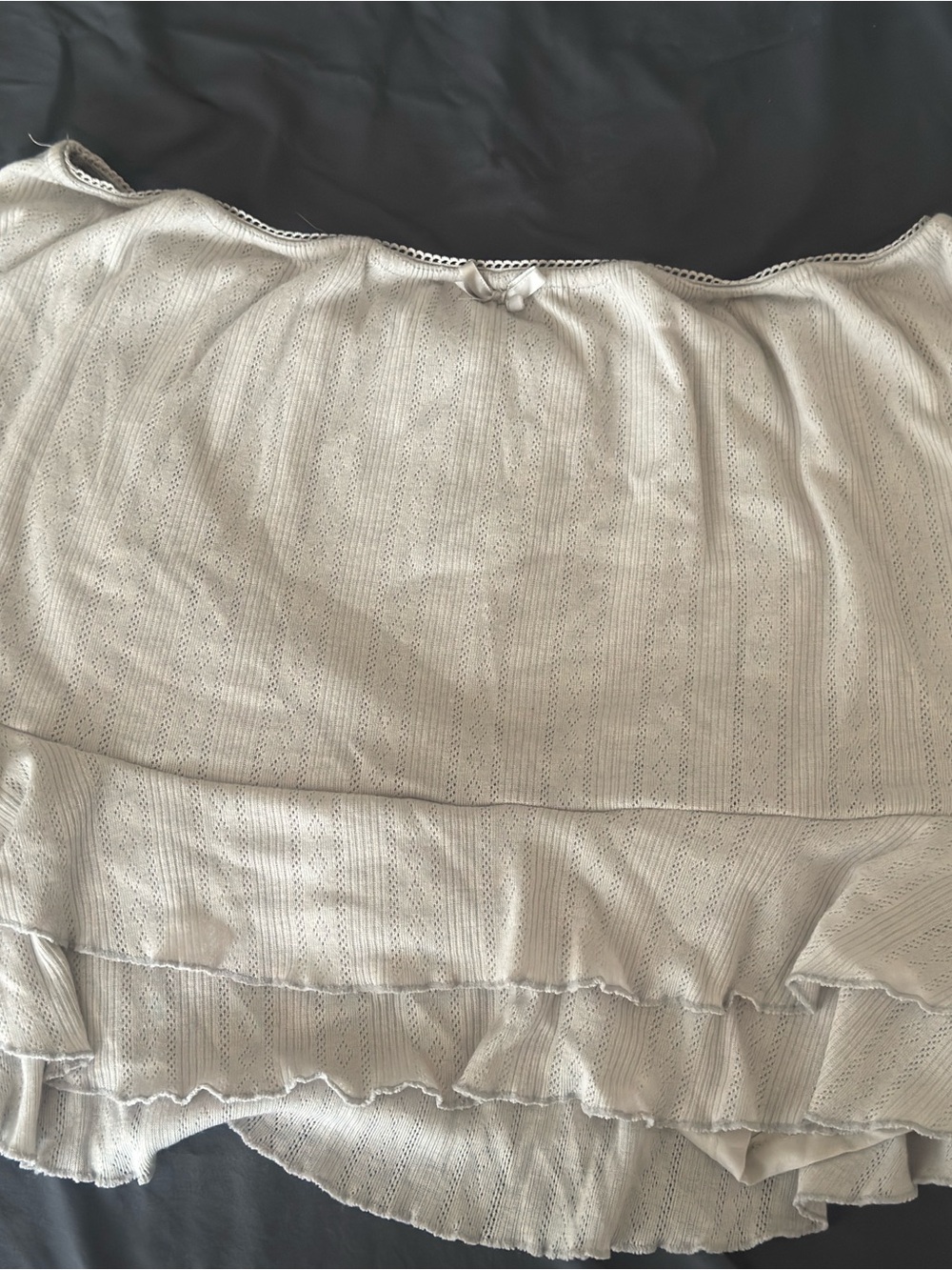 Women’s Mini Skirt in Light Cream with Ruffle Hem
